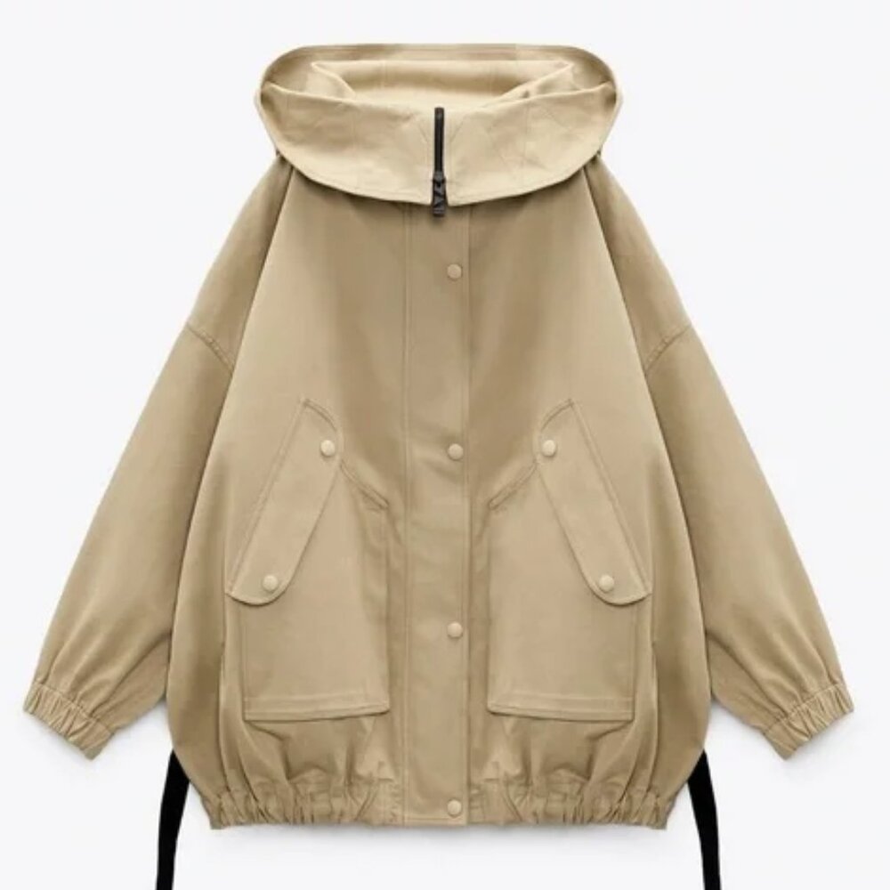ZARA OVERSIZED COTTON PARKA 2205|303 SIZE S NEW WITH TAGS - Picture 6 of 12